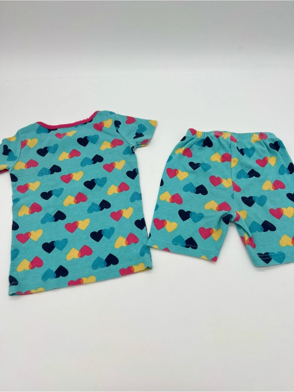 Gymboree Girls' Blue Baby Multicolor Hears Cotton Pajama Set 100% Cotton 2T